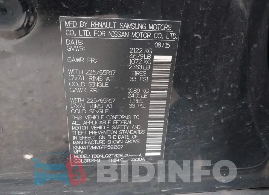 KNMAT2MV6FP591397 Photo# 9