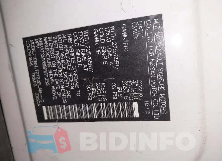 KNMAT2MV8GP671253 Photo# 9