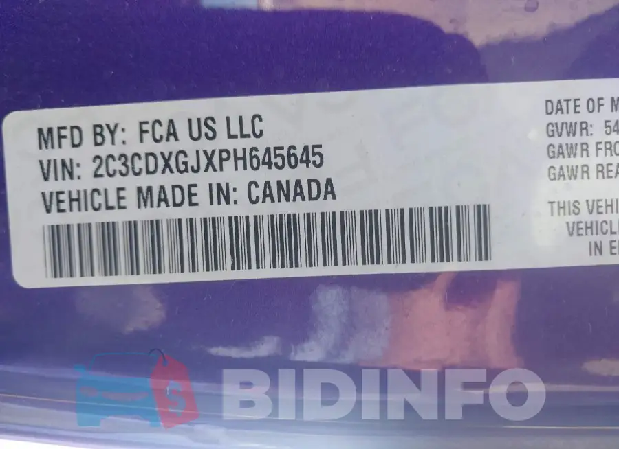 2C3CDXGJXPH645645 Photo# 9