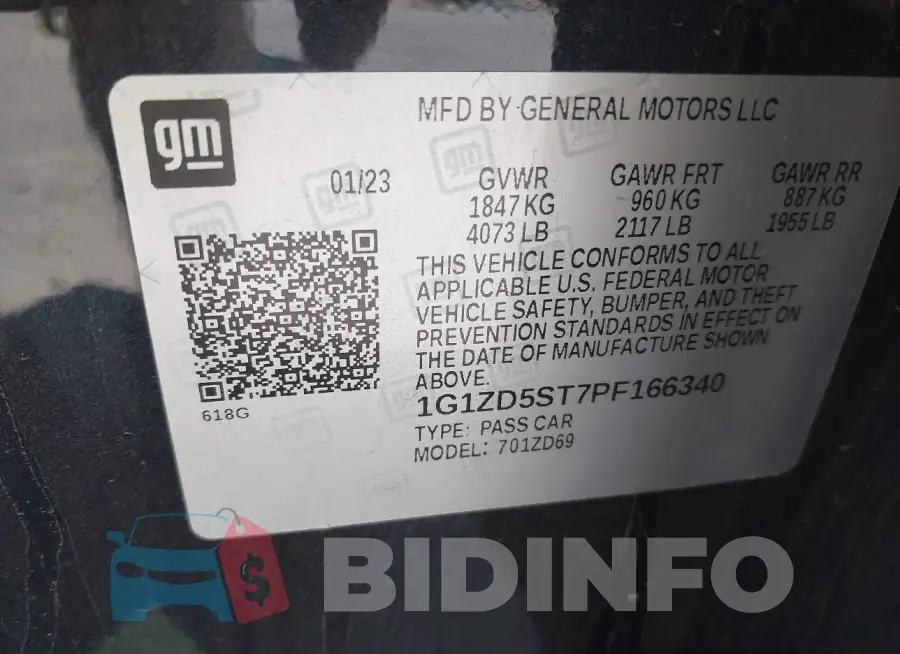 1G1ZD5ST7PF166340 Photo# 9