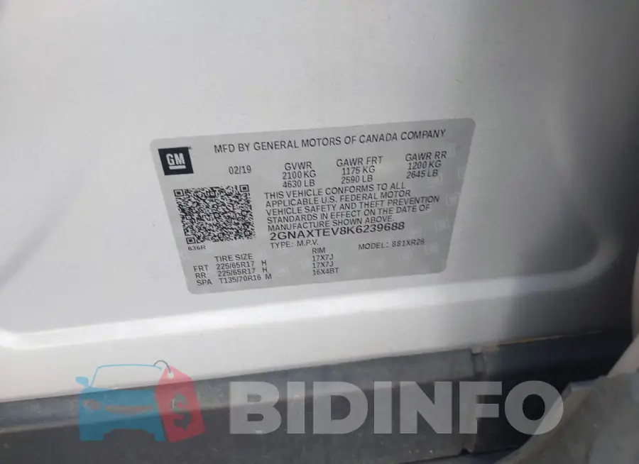 2GNAXTEV8K6239688 Photo# 9