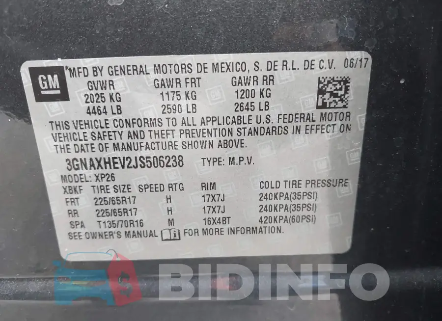 3GNAXHEV2JS506238 Photo# 9