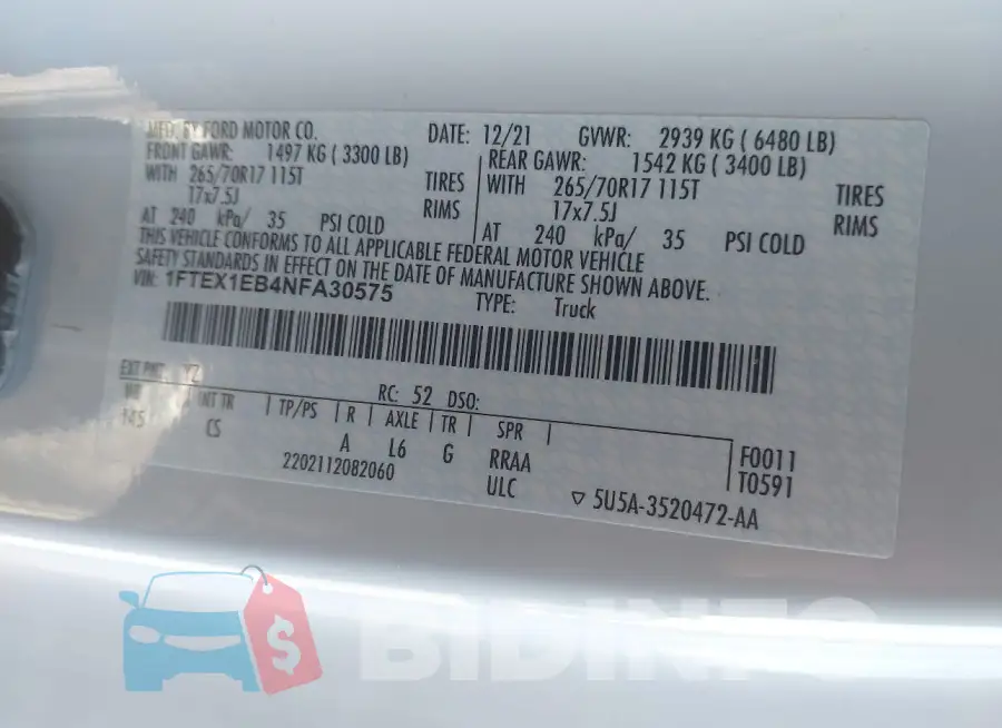 1FTEX1EB4NFA30575 Photo# 9
