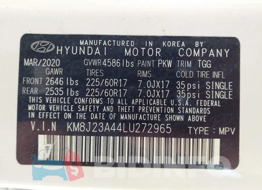 KM8J23A44LU272965 Photo# 9