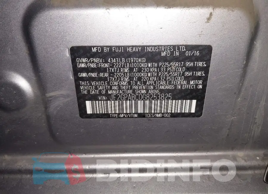 JF2GPABC0G8253825 Photo# 9