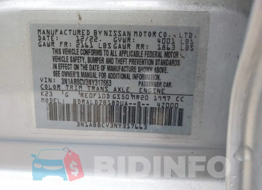 3N1AB8CV3NY317663 Photo# 9