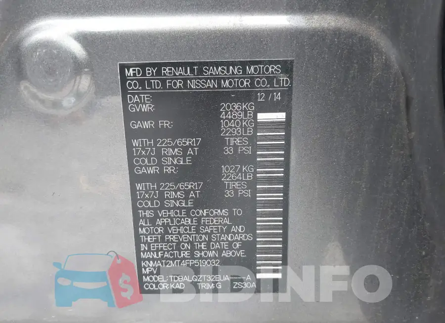 KNMAT2MT4FP519032 Photo# 9