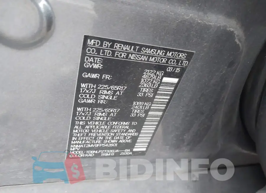 KNMAT2MV9FP542601 Photo# 9