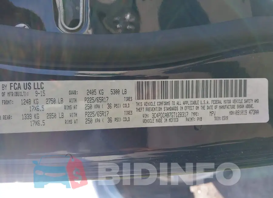 3C4PDCAB7GT128317 Photo# 9