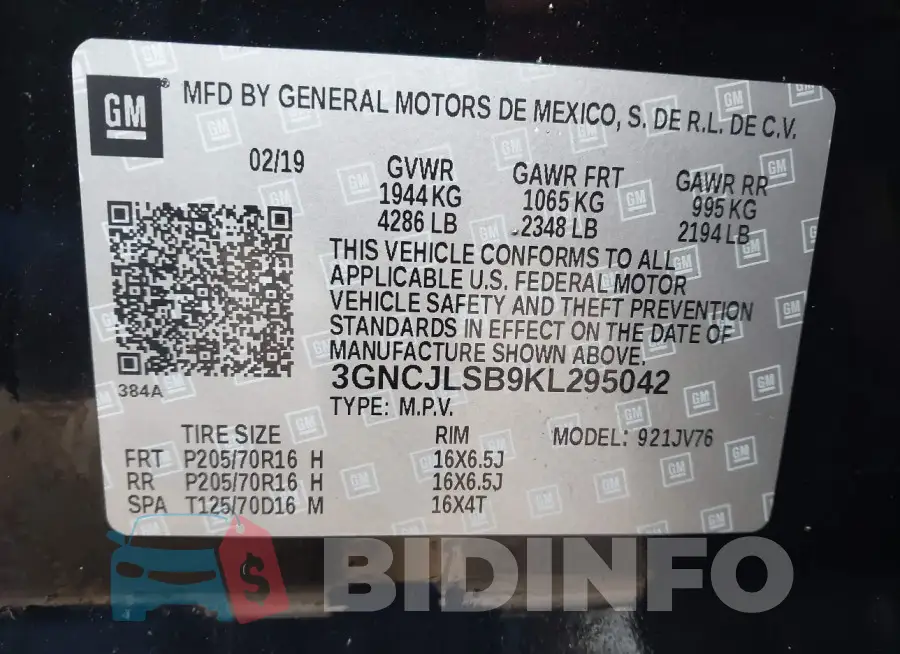 3GNCJLSB9KL295042 Photo# 9