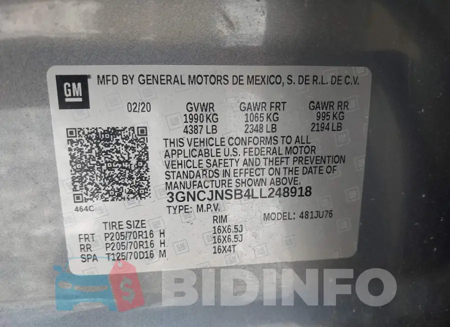 3GNCJNSB4LL248918 Photo# 9
