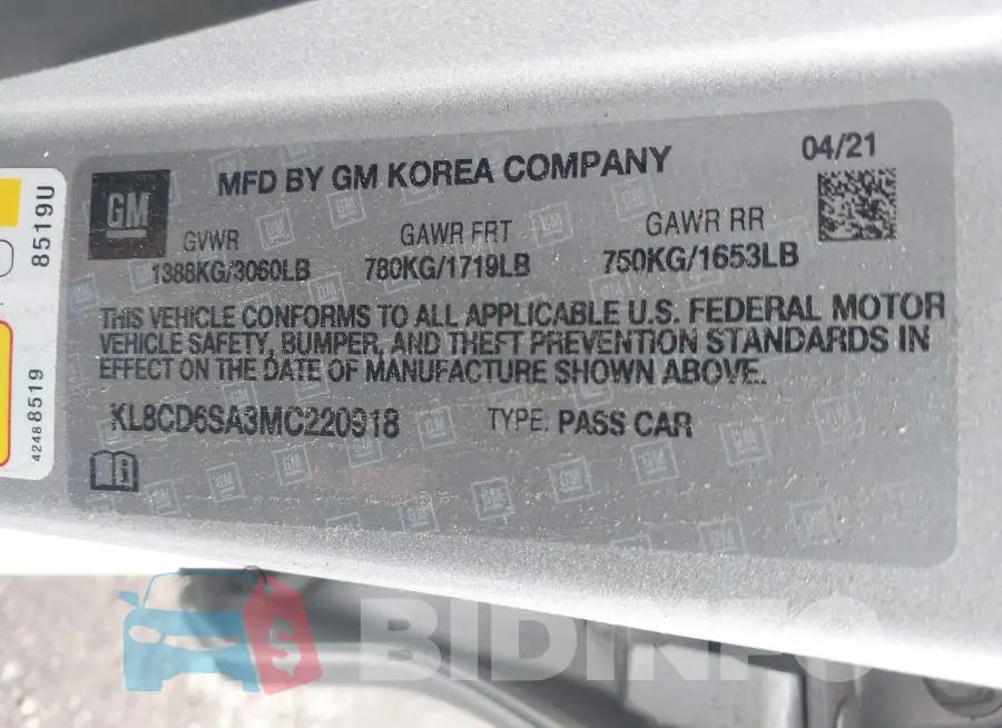 KL8CD6SA3MC220918 Photo# 9
