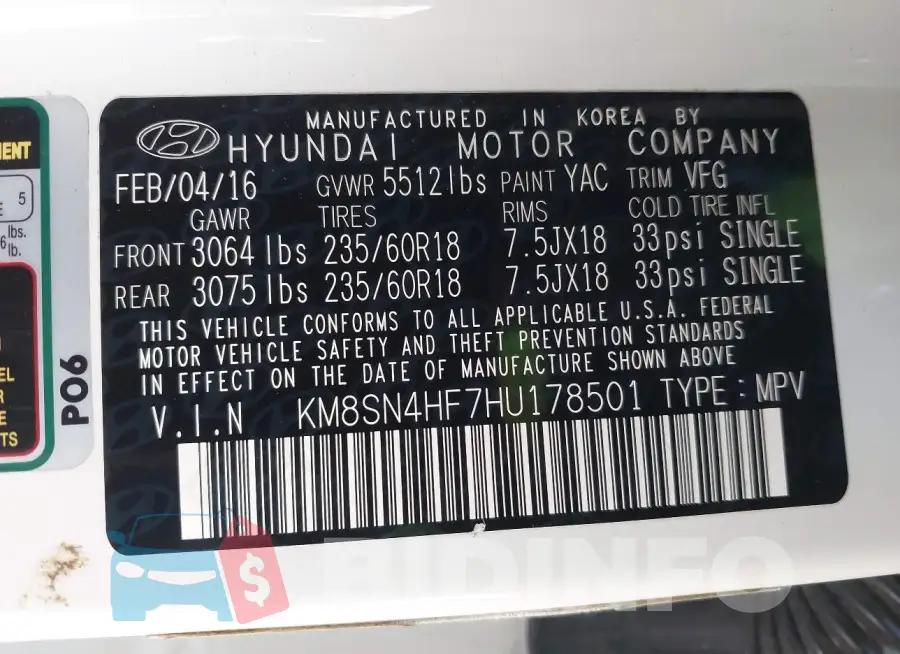 KM8SN4HF7HU178501 Photo# 9