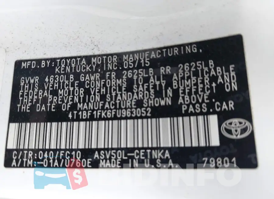 4T1BF1FK6FU963052 Photo# 9