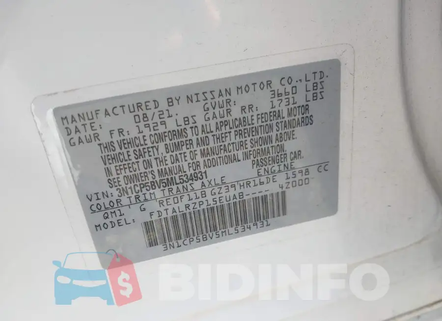 3N1CP5BV5ML534931 Photo# 9