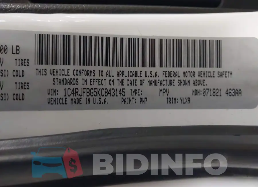 1C4RJFBG5KC843145 Photo# 9