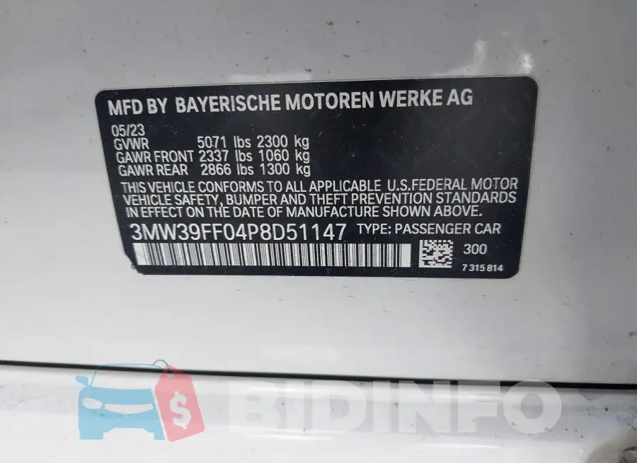 3MW39FF04P8D51147 Photo# 9