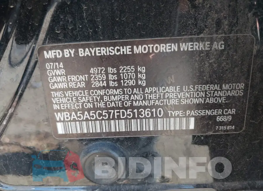 WBA5A5C57FD513610 Photo# 9