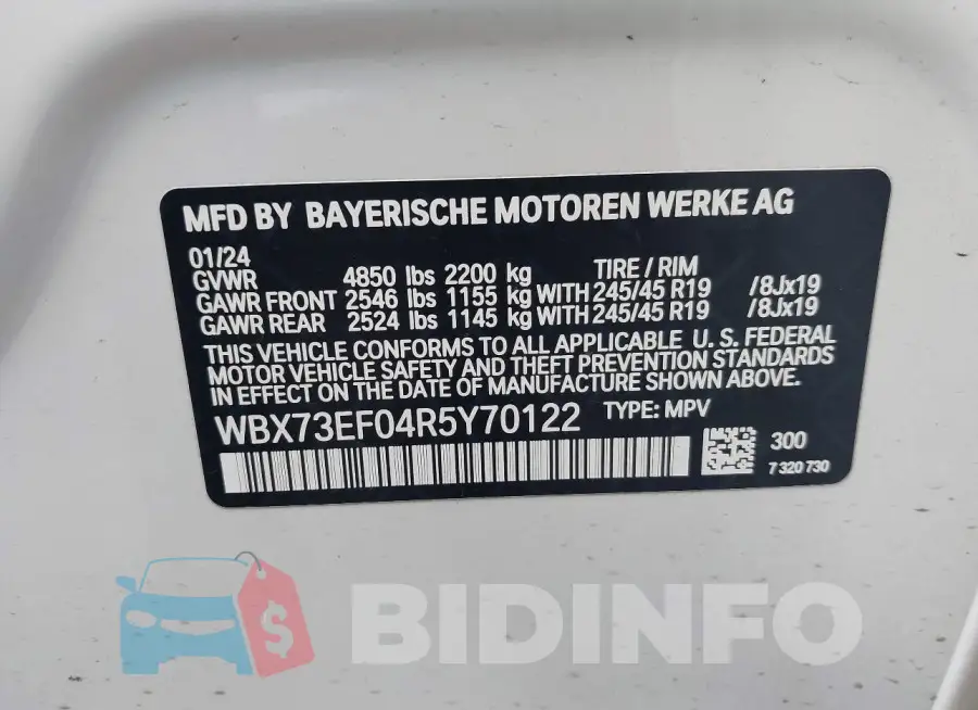 WBX73EF04R5Y70122 Photo# 9