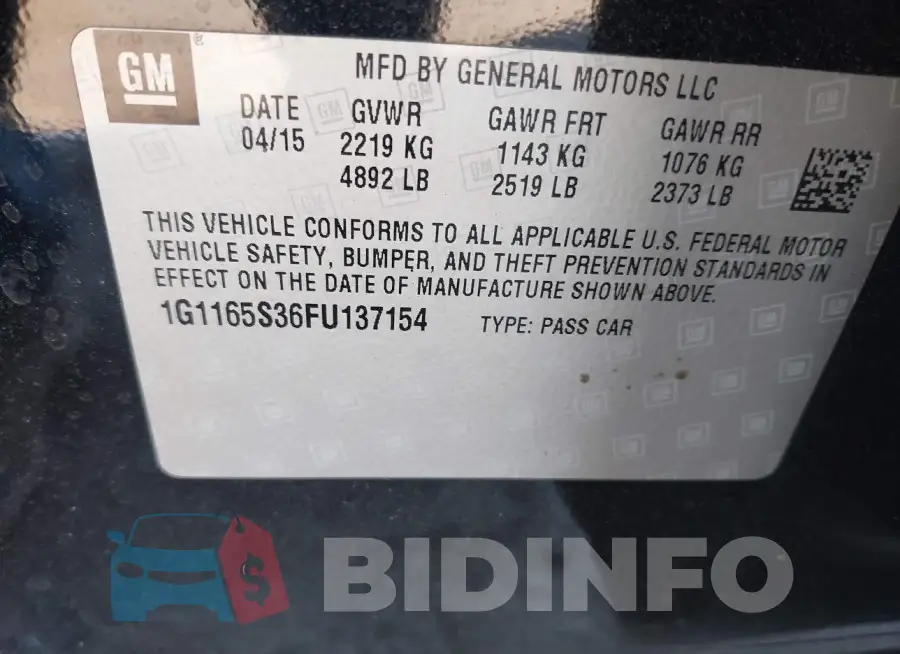 1G1165S36FU137154 Photo# 9