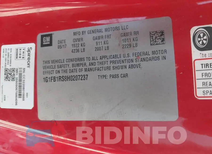 1G1FB1RS8H0207237 Photo# 9