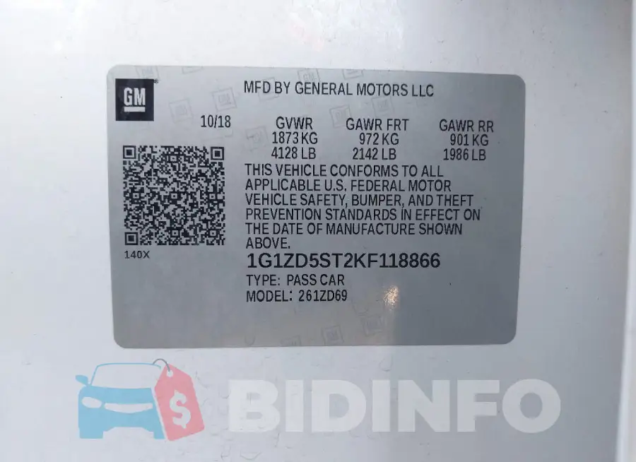 1G1ZD5ST2KF118866 Photo# 9