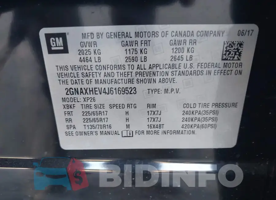 2GNAXHEV4J6169523 Photo# 9