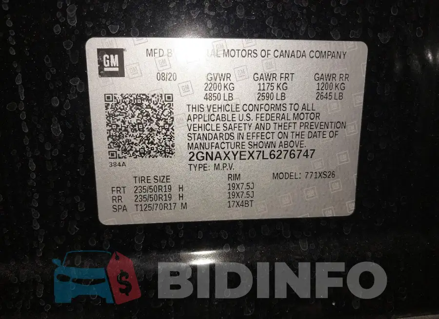 2GNAXYEX7L6276747 Photo# 9