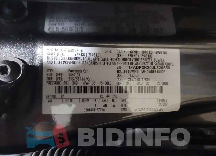 1FADP3K20JL320650 Photo# 9