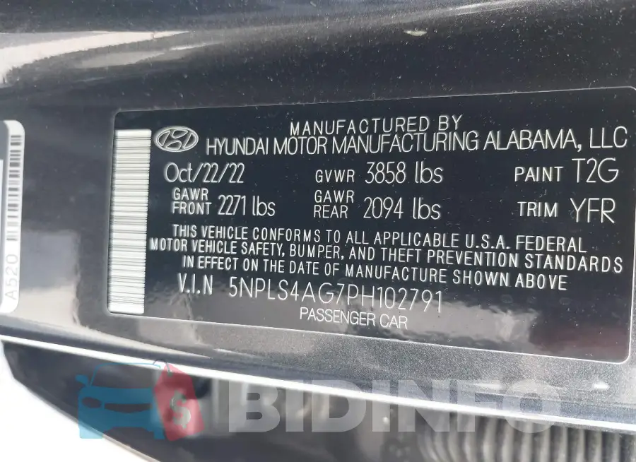 5NPLS4AG7PH102791 Photo# 9