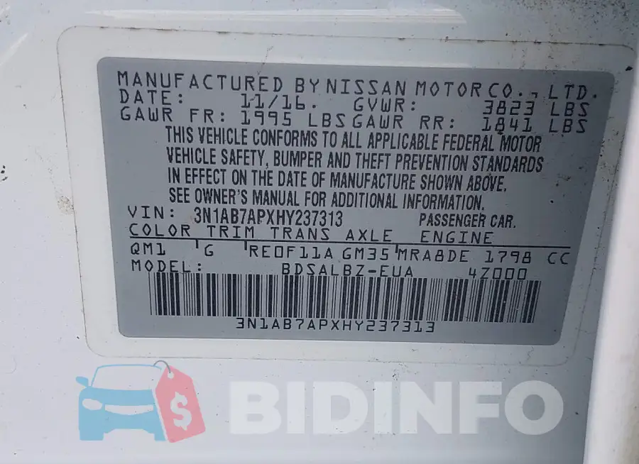 3N1AB7APXHY237313 Photo# 9
