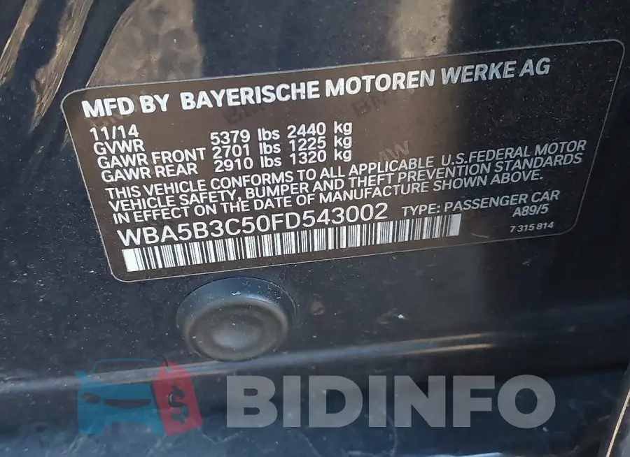WBA5B3C50FD543002 Photo# 9