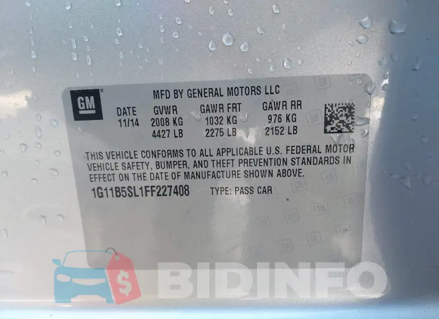 1G11B5SL1FF227408 Photo# 9