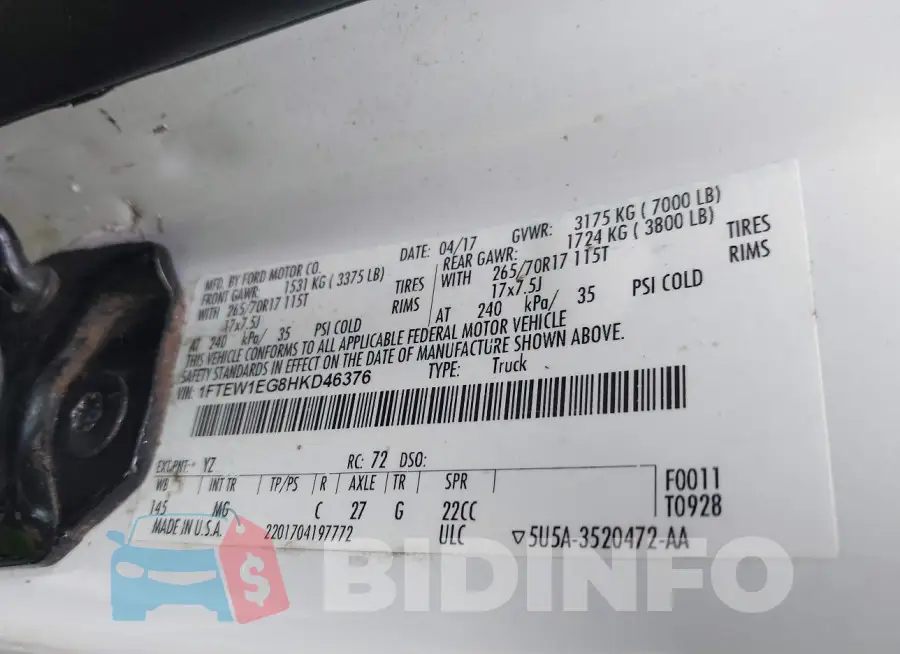 1FTEW1EG8HKD46376 Photo# 9