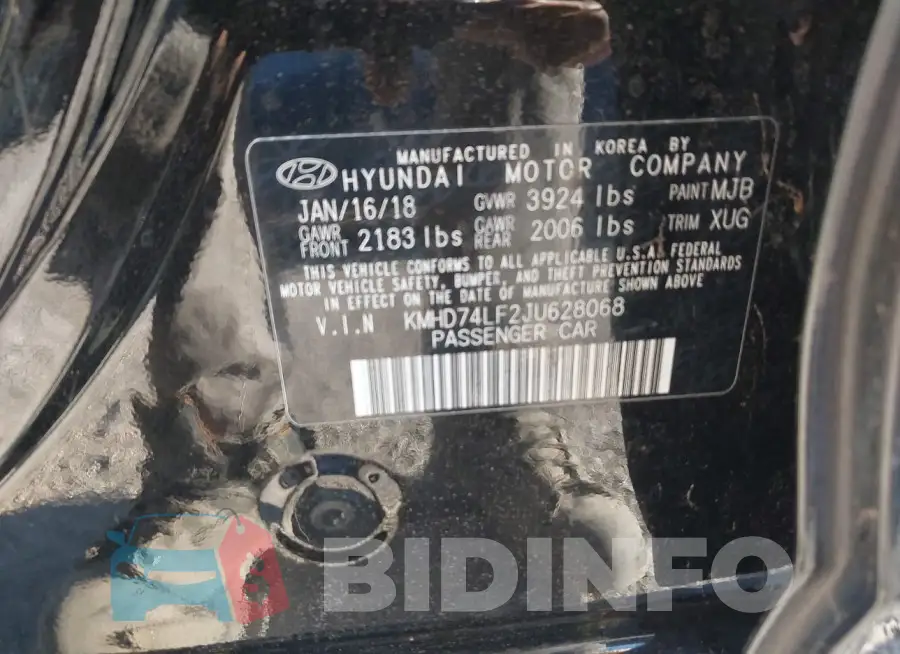 KMHD74LF2JU628068 Photo# 9