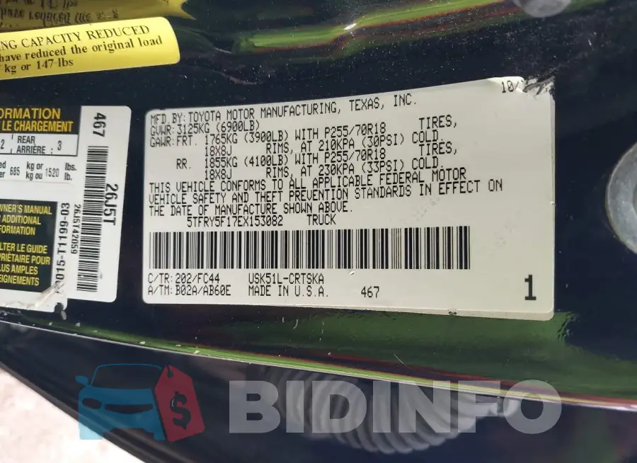 5TFRY5F17EX153082 Photo# 9