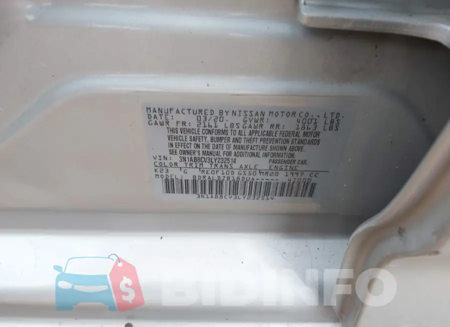 3N1AB8CV3LY232514 Photo# 9
