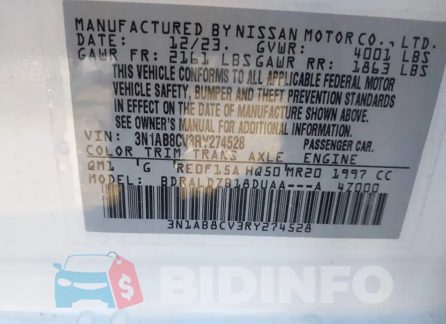 3N1AB8CV3RY274528 Photo# 9
