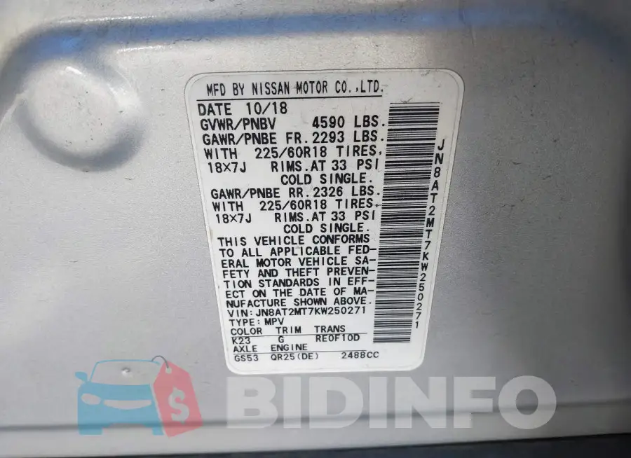 JN8AT2MT7KW250271 Photo# 9