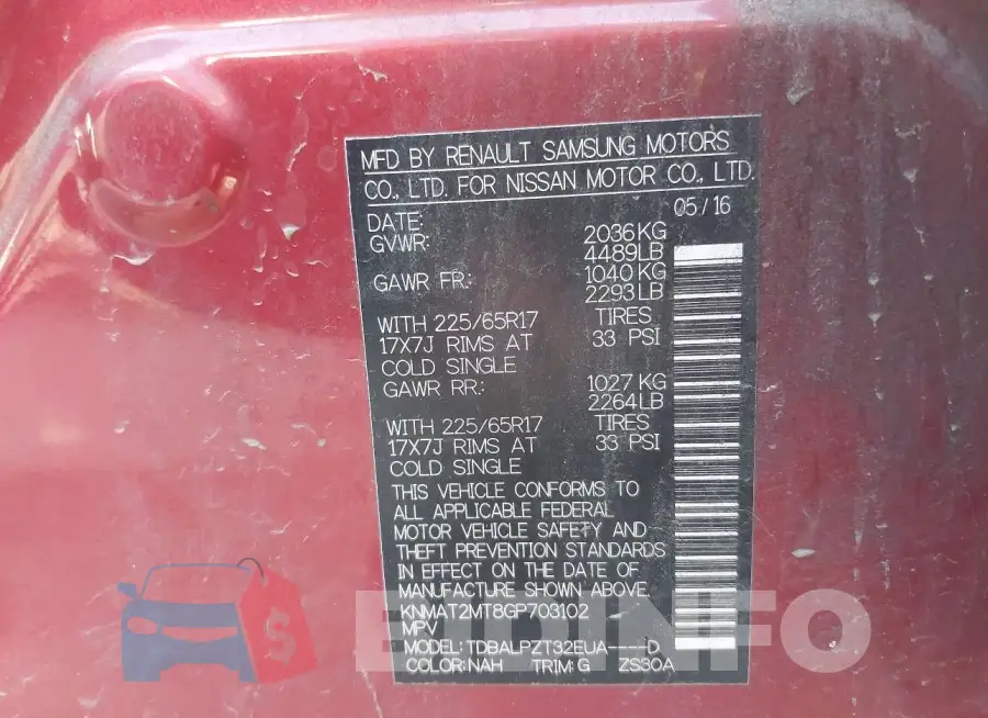 KNMAT2MT8GP703102 Photo# 9