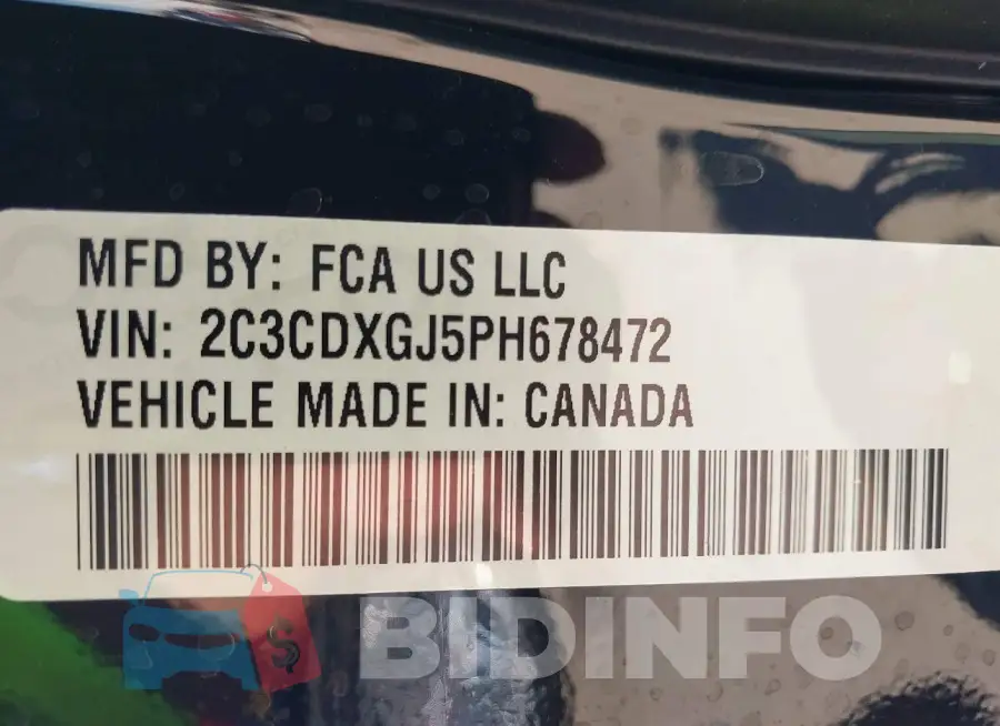 2C3CDXGJ5PH678472 Photo# 9