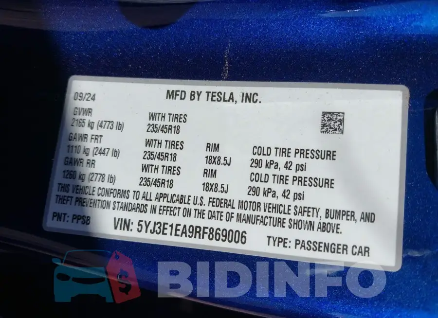 5YJ3E1EA9RF869006 Photo# 9