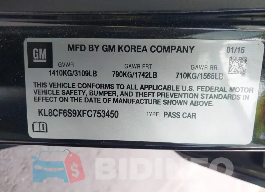 KL8CF6S9XFC753450 Photo# 9