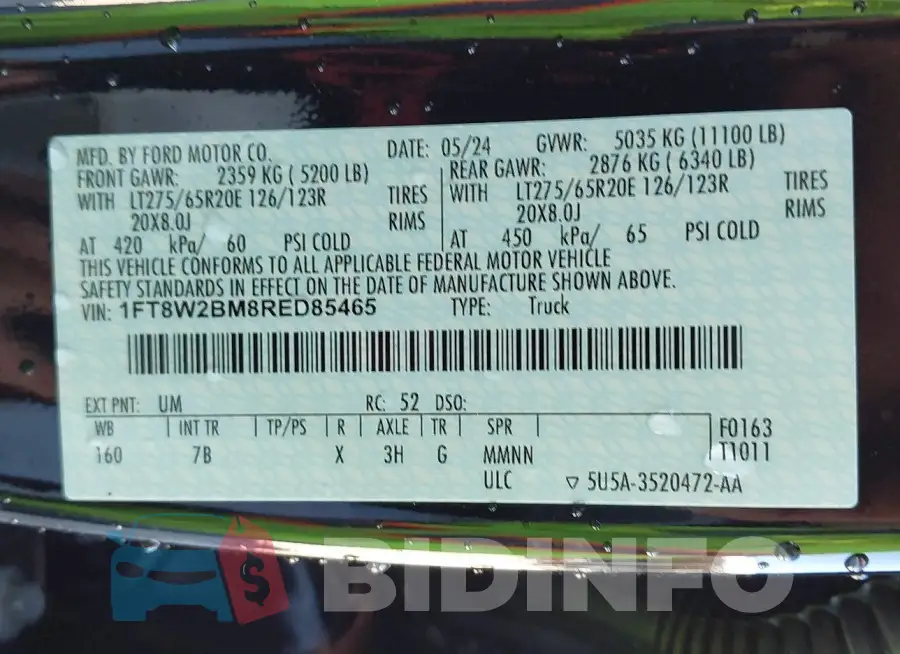 1FT8W2BM8RED85465 Photo# 9