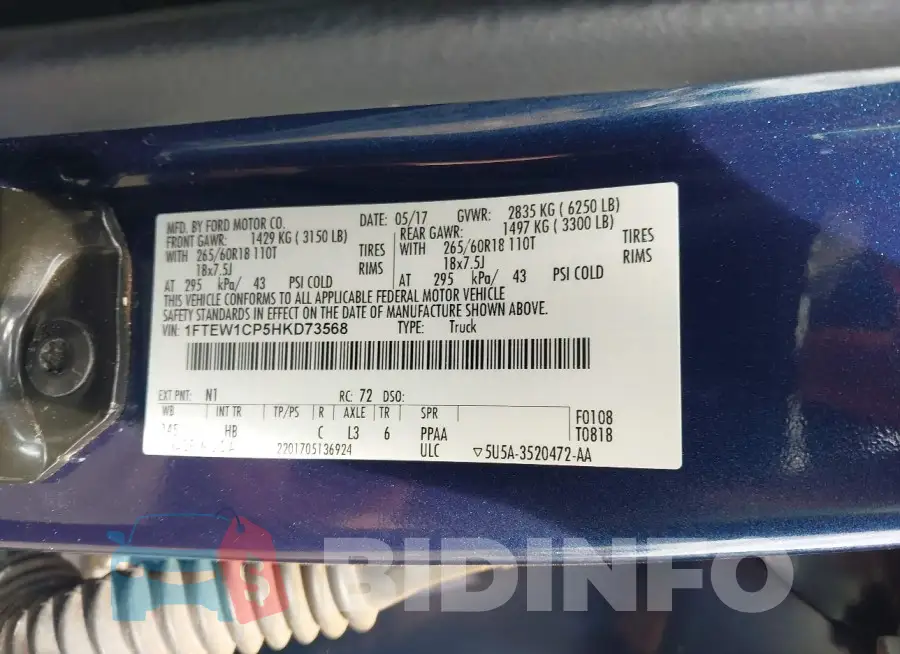 1FTEW1CP5HKD73568 Photo# 9