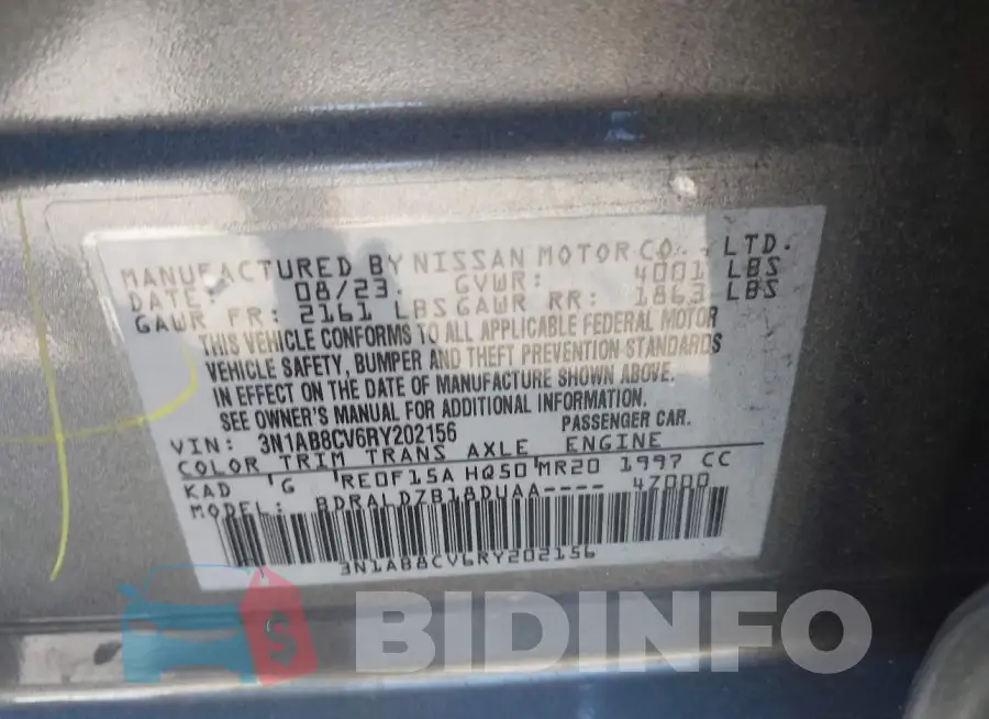 3N1AB8CV6RY202156 Photo# 9