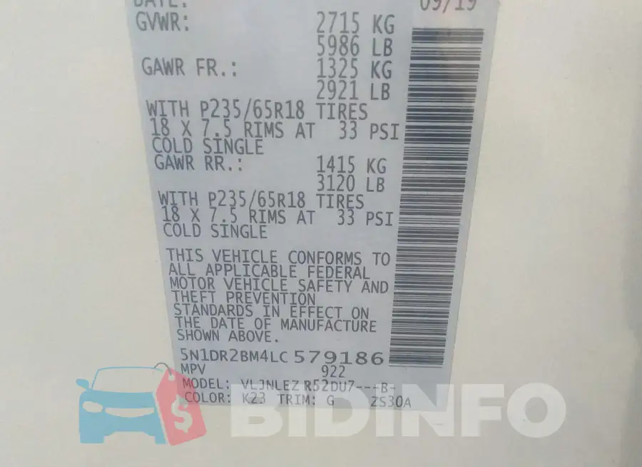 5N1DR2BM4LC579186 Photo# 9