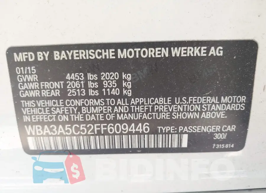 WBA3A5C52FF609446 Photo# 9