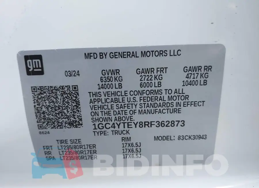 1GC4YTEY8RF362873 Photo# 8
