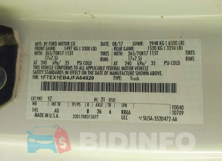 1FTEX1EB4JFA64929 Photo# 9